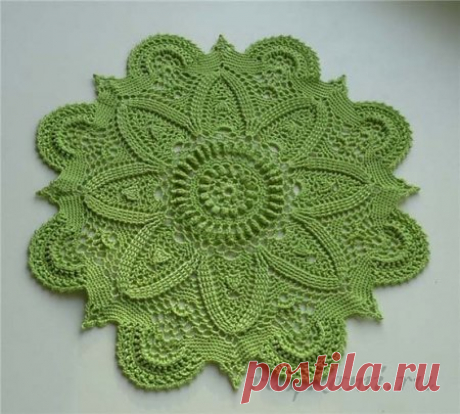 Зеленая салфетка DOILY, салфетки крючком