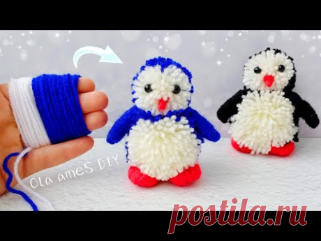 ❤️Милейшие ПИНГВИНЫ из Пряжи 🐧 Простые Поделки Своими Руками ❤️ Вы удивитесь как Легко! Рукоделие