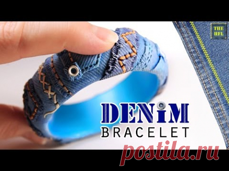 Полимерная глина - ИМИТАЦИЯ ДЖИНСЫ ( polymer clay DENIM bracelet ) / Светлана Няшина