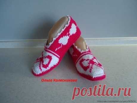 Вязаные тапочки. Мастер-класс. Сrochet slippers. Tutorial - YouTube