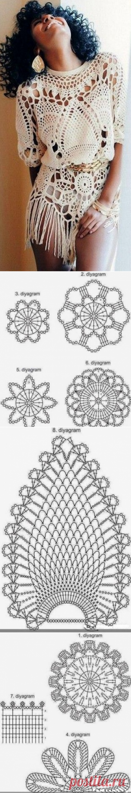 Мотивы для туники крючком