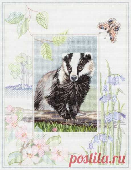 Wildlife - Badger - Cross Stitch, Derwentwater Designs, Wildlife - Bothy Threads