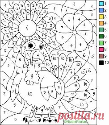 (690) Free Coloring Pages: COLOR BY NUMBER * THANKSGIVING COLORING PAGE | Kids Stuff