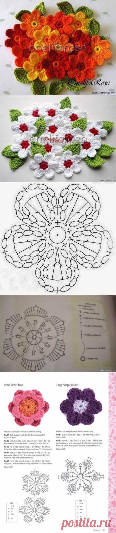 Цветочки крючком