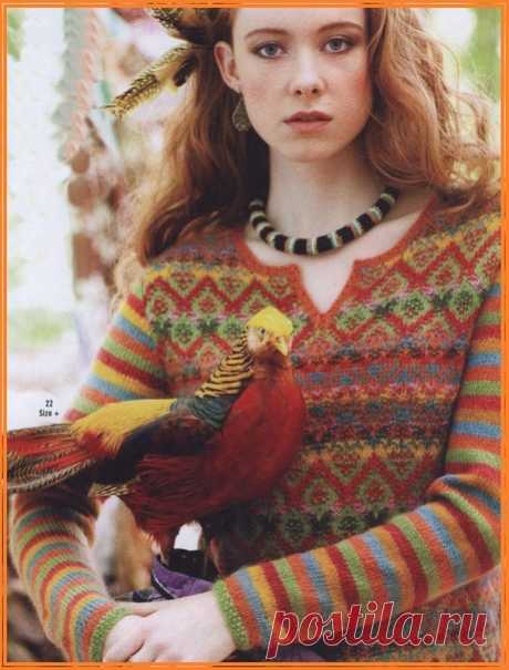 Джемпер в стиле "бохо", техника - интарсия (жаккард) спицами
Джемпер опубликован в журнале Vogue (осень) 2014.
#knitting #вязание_спицами #джемпера_спицами #вязание_для_женщин #модное_вязание #интарсия_спицами #бохо_вязание