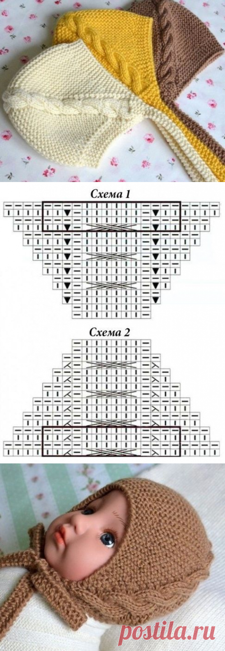 Вяжем простенький чепчик спицами из категории Интересные идеи – Вязаные идеи, идеи для вязания