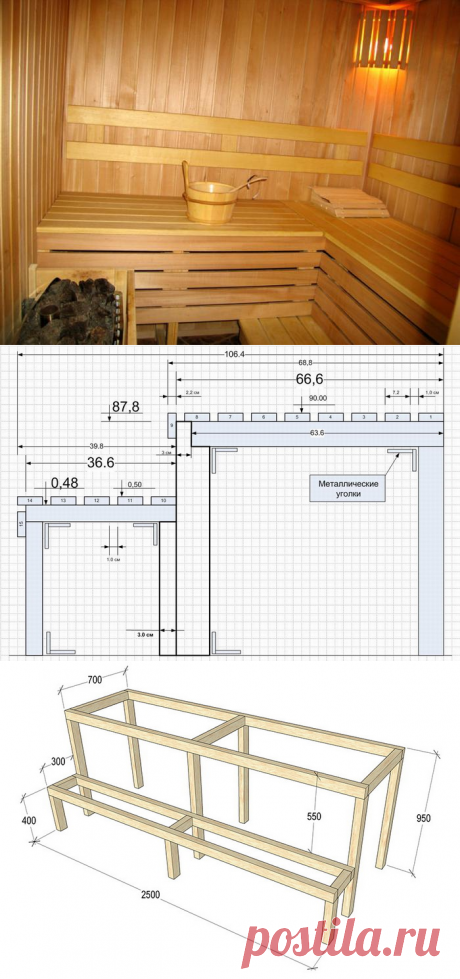 Полки в бане своими руками