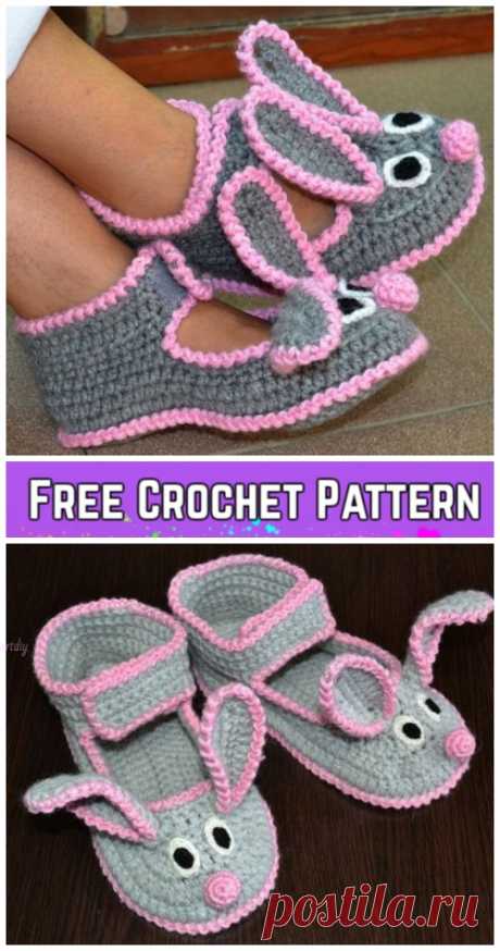 Crochet Women Bunny Slippers Free Crochet Pattern & Paid