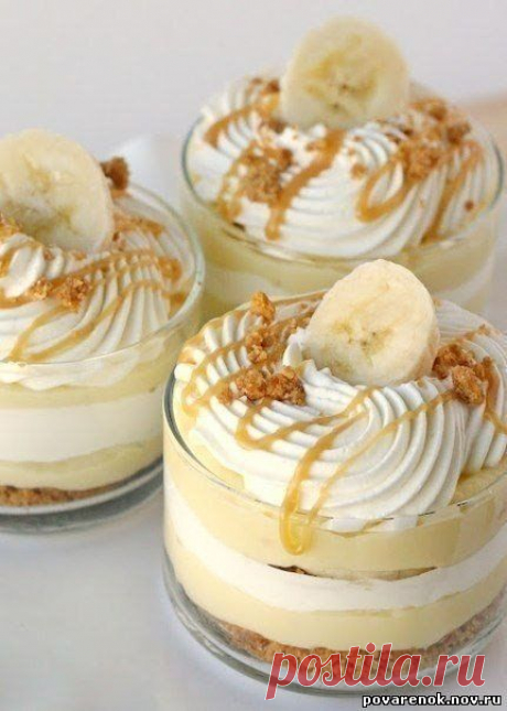 Бананово-карамельный десерт с кремом / Райская пища