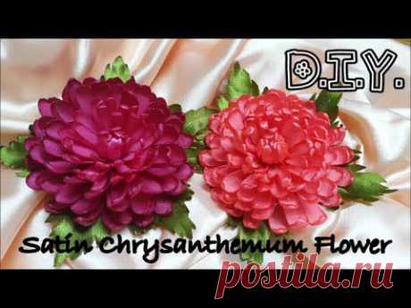 D.I.Y. Satin Chrysanthemum Flower Tutorial - YouTube