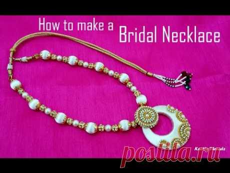 How to make a Silk Thread Bridal Necklace at Home | Tutorial  | Chandbali Pendant | Knotty Threadz !