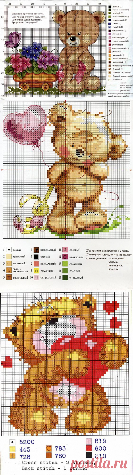 Схемы мишек / Схемы вышивки крестиком / PassionForum - мастер-классы по рукоделию