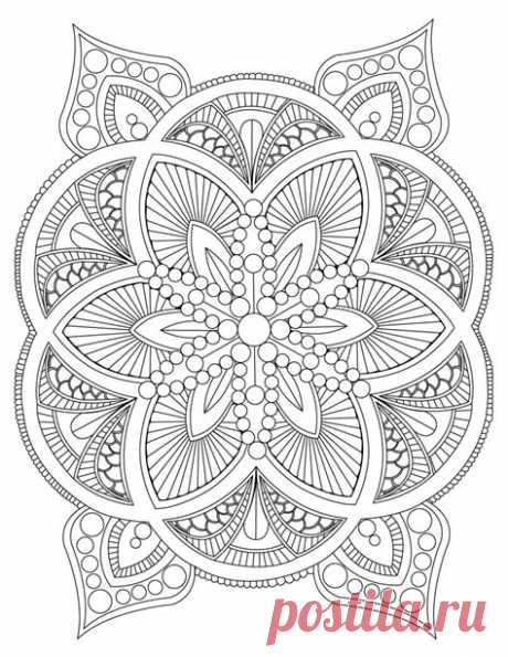 Abstract Mandala Coloring Page For Adults Digital Download  mandala coloring pages adults printable abstract adult pattern digital sheets books drawing animals awesome etsy