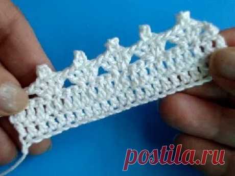 Вязание каймы крючком - Урок 260 - Crochet border