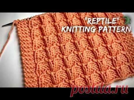 Простой ЧУДО УЗОР спицами «Рептилия» 🐊🐊🐊 Beautiful knitting design