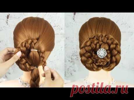 Прическа 2019 - Прическа Легкая - Прическа На Выпускной 💖 Easy Bun Hairstyles With Braids 💗