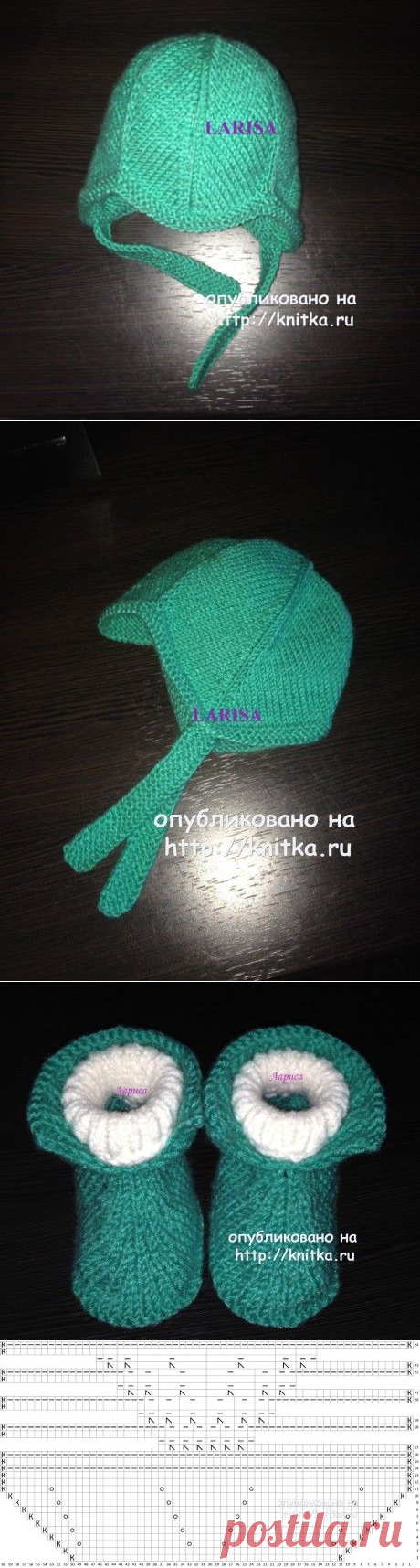 Вязаная шапочка и пинетки – работы Ларисы Величко, Вязание для детей