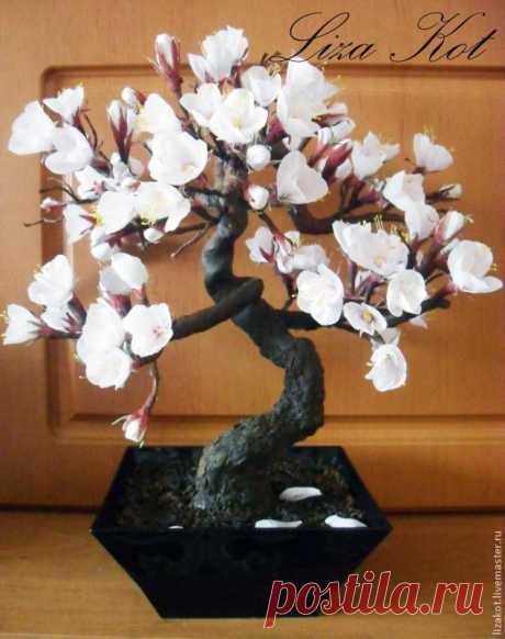 Изготовление бонсай «Цветущий абрикос» - Ярмарка Мастеров - ручная работа, handmade