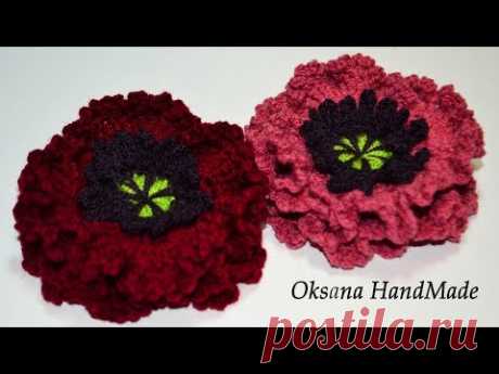 Цветок Мак крючком. Мастер класс. Poppy flower crochet