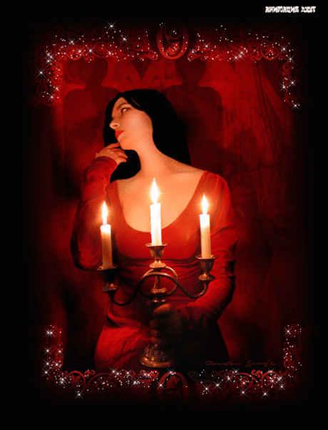 Девушка с тремя свечами - Свечи горящие - Анимация - Галерея картинок и фото