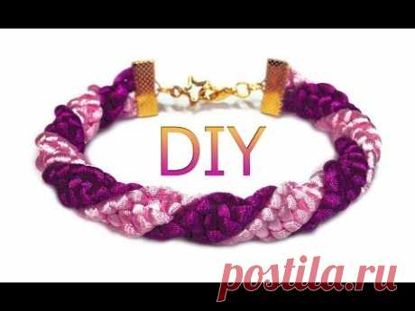 DIY: Spiral macrame bracelet / Спиральный макраме браслет (жгут)