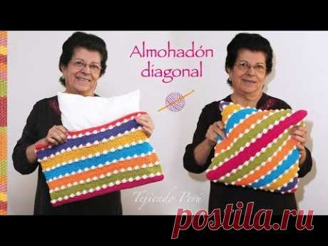 Funda en diagonal tejida a crochet para almohadones (la forma más fácil de hacerlo!)