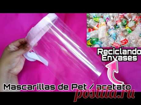 Como hacer mascarillas de Botellas recicladas / acetato/mica /pet /caretas