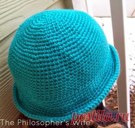 The Philosopher's Wife: Another Crochet Project: Mint Blue Elegant Hat