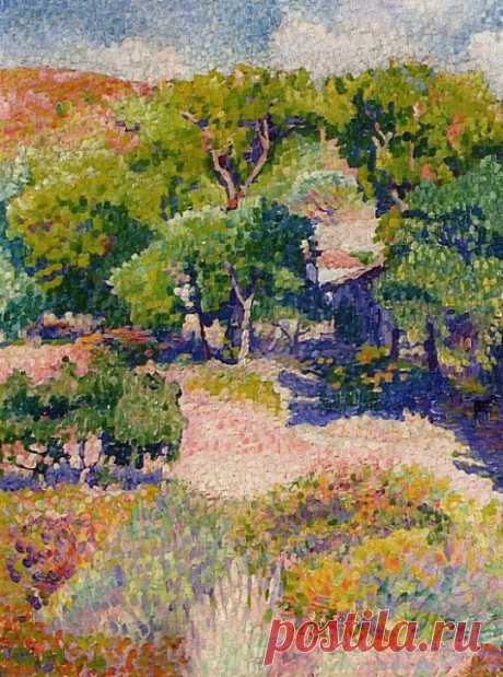 “Cypresses”, 1904 год
#Художник Henri-Edmond Cross