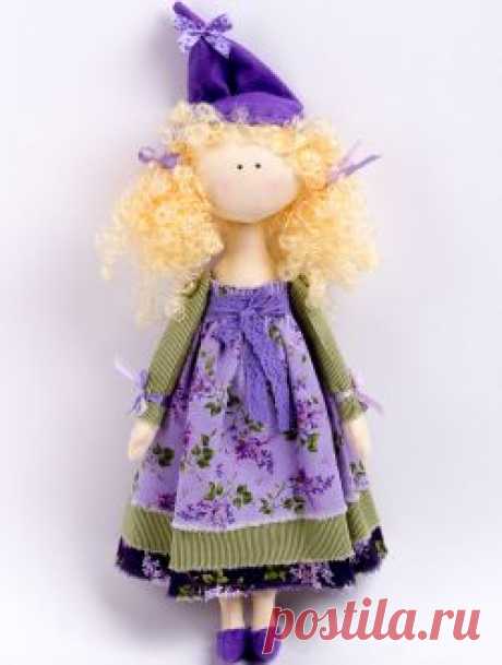 Текстильная кукла «Сиреневая фея» Невероятно трогательная и волшебная текстильная куколка.