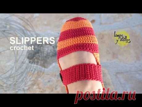 Tutorial Easy Crochet Slippers in English