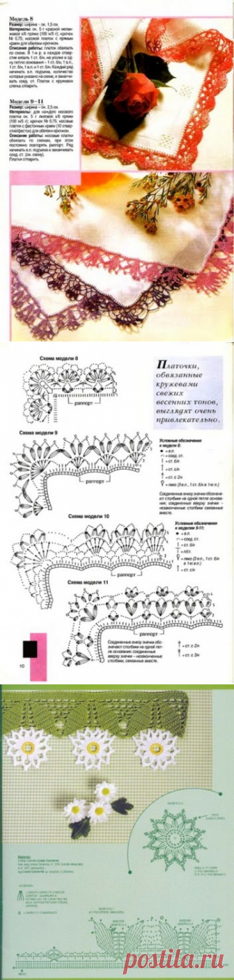 Кайма крючком-1. Схемы. / Вязание крючком / Женская одежда крючком. Схемы и описание