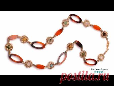 Linked Sunburst Necklace - DIY Jewelry Making Tutorial by PotomacBeads