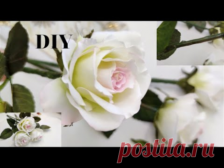 МК/DIY Секретики создания Розы из Фоамирана на стебле без заморочек/ Стебель новий способ