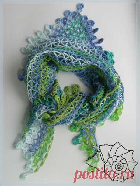 Triangle kerchief neckerchief scarf crochet от HotSiberianIce