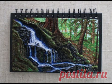 Polymer Clay Waterfall Journal Cover Timelapse