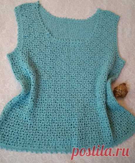 Sea green tank top crochet summer | Etsy