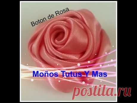 Paso a Paso BOTON DE ROSA Satinada pap RIBBON ROSE BUD Tutorial DIY Cinta Satin