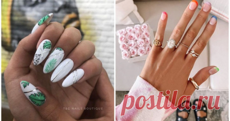 Свежий маникюр на лето: 20 стильных идей нового дизайна ногтей Комбинирование разных стилей — самая свежая тенденция в Nail art на лето 2020