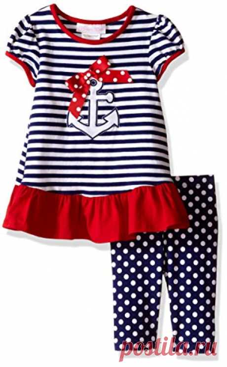 Amazon.com: Bonnie Baby Baby Girls' Anchor Appliqued Knit Playwear Set: Clothing