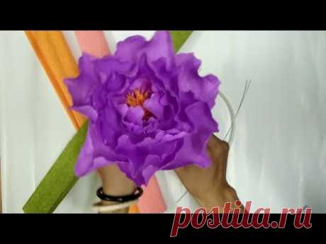 D.I.Y - How to make paper Peony flower Làm hoa mẫu đơn bằng giấy nhún