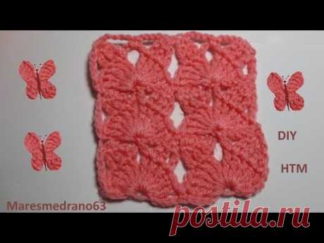 Muestra mariposa crochet - YouTube