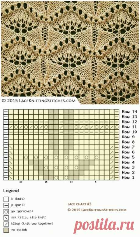 Lace Chart #3 | Lace Knitting Stitches