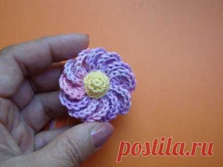 Вязаный крючком цветок Урок 43 Сrochet flower pattern for free - YouTube