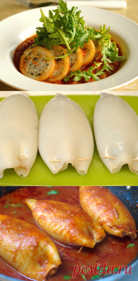 Кальмары, фаршированные курицей и грибами - пошаговый кулинарный рецепт с фото на Повар.ру