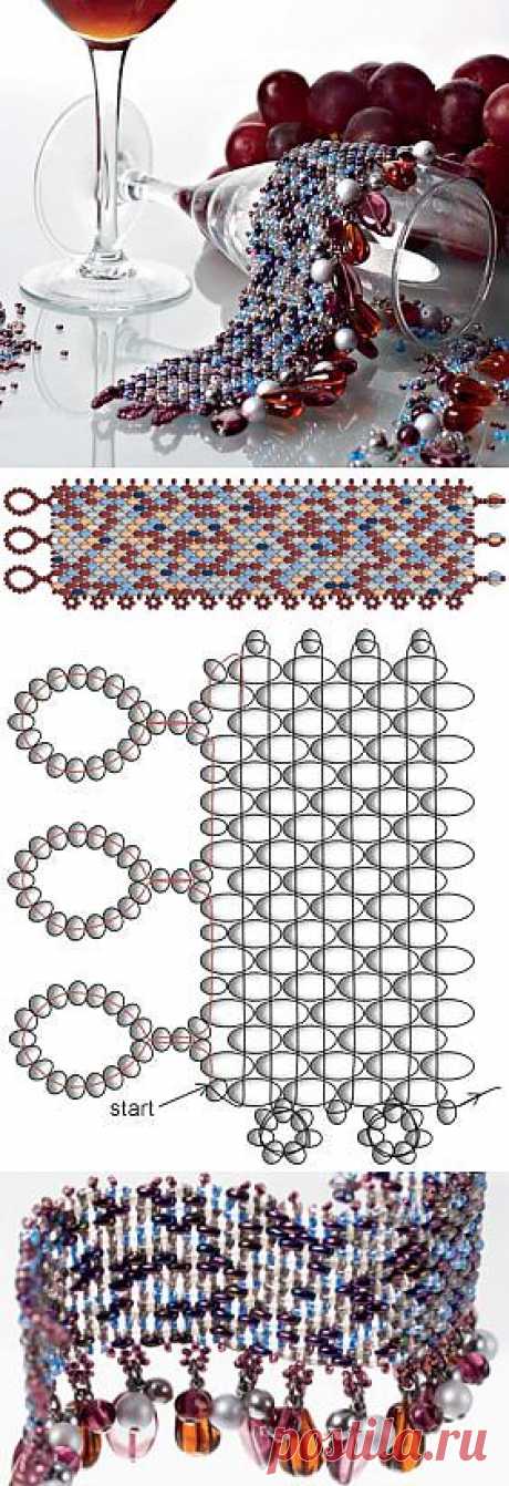 Бисерный браслет. Схема для браслета из бисера | Laboratory household