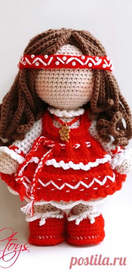 PDF Кукла Берегиня крючком. FREE crochet pattern; Аmigurumi doll patterns. Амигуруми схемы и описания на русском. Вязаные игрушки и поделки своими руками #amimore - кукла, куколка, оберег, талисман.