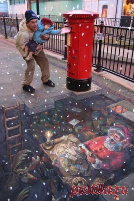 30 объемных рисунков на тротуарах, которые взорвут вам мозг