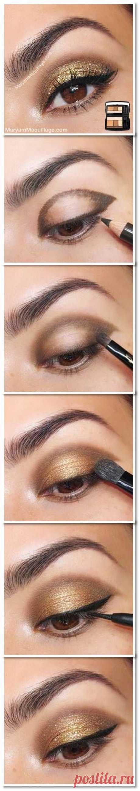 How To: Gold Glitter Eye