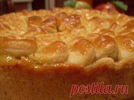 Закрытый пирог на кефирном тесте с умопомрачительной яблочной начинкой.
